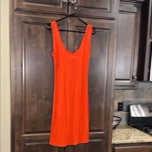 BCBGMaxAzria Vibrant Orange Backless Dress